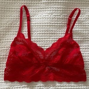 b.temp'd Red Lace Pullover Bralette